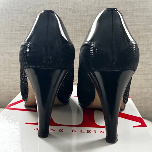 Anne Klein Patent Classic Leather Very Comfortable Oxford-Style Heels in Black – - Picture 2 of 8